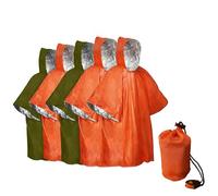 Elnwnnkc 5 Piezas de Ropa Impermeable de Supervivencia Permanente para mochileros, Caza y Condiciones inclementes con Calidez, Ropa Impermeable portátil para Crisis