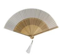 Elnwnnkc Abanico de mano de seda y bambú, suave y cómodo, de madera china, plegable, hecho a mano