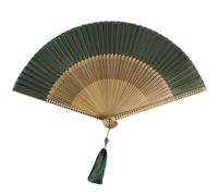 Elnwnnkc Abanico de mano de seda y bambú, suave y cómodo, de madera china, plegable, hecho a mano