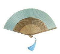 Elnwnnkc Abanico de mano de seda y bambú, suave y cómodo, de madera china, plegable, hecho a mano