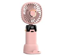 Elnwnnkc Abanico para Colgar en Cuello USB Plegable, Ventilador USB de 5 velocidades, Pantalla de visualización Led, Recargable, 800mAh con Soporte para teléfono, Cuello Plegable