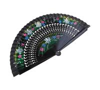 Elnwnnkc Abanico plegable de madera pintada de doble cara para fiesta, decoración clásica del hogar, manualidades, fiesta, decoración del hogar, adornos decorativos de flores y abanico pintado a mano