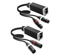 Elnwnnkc Adaptador Auditivo DMX512 De 2 Vías para CAT5/6/7 Ethernet Cancelación Ruido Nivel Escenario Y Extensión XLR Snake A EtherCON