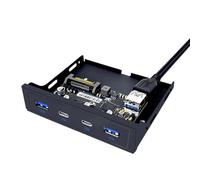 Elnwnnkc Adaptador de expansión de Panel de bahía de Unidades de 3, 5 Pulgadas para Ordenador de Escritorio de 19/20 Pines con Soporte de expansión de Puerto USB 2xUSB3 2xUSB 3, 2