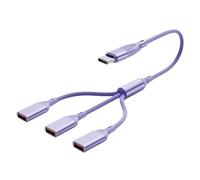 Elnwnnkc Adaptador divisor USB 2.0 tipo C para transferencia de datos de carga de computadora portátil con 3 puertos de carga USB divisor para coche