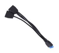 Elnwnnkc Adaptador USB 3.0 DualPort velocidad Conector USB 3.0 de 19 pines Cable divisor para tomas de 1 a 19 pines