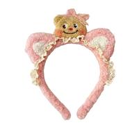 Elnwnnkc Adorkable - Diadema de oso peludo para bailes de graduación, cumpleaños, diadema divertida con lazo de encaje