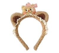 Elnwnnkc Adorkable - Diadema de oso peludo para bailes de graduación, cumpleaños, diadema divertida con lazo de encaje