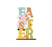 Elnwnnkc Adornos de madera para decoración de Pascua, adornos de escritorio para primavera, Pascua, fiesta, jardín, patio, adornos de Pascua