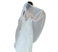 Elnwnnkc Breathable Wedding Headpiece Subtle Ribbon Accent Bridal Cover Simple Single Layer Design Soft Sheer Fabric For Bride Simple Bridal Veils For Photography