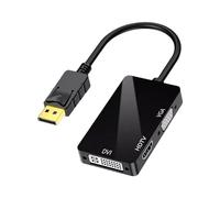 Elnwnnkc Cable adaptador 3 en 1 DisplayPort a HDTV VGA para computadora, computadora de escritorio, laptop, PC, monitor, proyectores, computadora, adaptador VGA