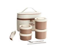 Elnwnnkc Caja Inoxidable con Botes con Compartimentos Aislados Horno Seguro Plan Impermeable para Trabajo Aire Libre Viajes Transportable Introducción Estufa Conjunto De Almuerzo