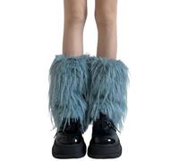 Elnwnnkc Calentadores De Piernas Difusos Puños Botas Felpa Suave Toppers Calcetines Sin Pies Polainas Pierna Color Sólido Para Fiestas Disfraces Calzado Cálido