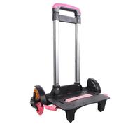 Elnwnnkc Carrito de mochila con telescópica, carrito plegable, carretilla de mano de 6 ruedas para mochila escolar