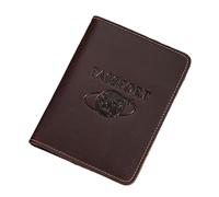Elnwnnkc Cartera funcional de cuero para pasaportes, con bloqueo, soporte seguro para tarjetas de crédito, almacenamiento para viajes de negocios y ocio, cartera de viaje de cuero, café