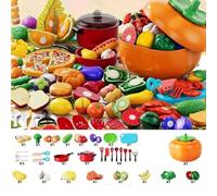 Elnwnnkc Children Kitchen Toy Education PlaySet Realistic Fruit Vegetable Slicing Activity For Toddler Hand Eye Coordination Vegetable Slicer For Toddler