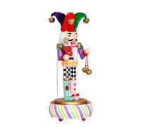 Elnwnnkc Classical Wooden Music Box with Clown Nutcrackers Figures Design Decorative Wind Up Melodies Player Musical Ornament Nutcrackers Musical Ornament Decors