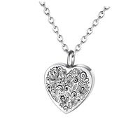 Elnwnnkc Collar conmemorativo con colgante de cremación para pérdida de mascotas, grabado en forma de corazón, urna para cenizas, almacenamiento de pelo, recuerdos, regalo, soporte para cenizas de