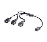 Elnwnnkc Concentradores USB portátiles con 3 puertos USB 2.0 de USB C que soportan carga de 5 V 3 A y uso de datos para portátiles, accesorios tipo C a concentradores USB