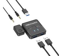 Elnwnnkc Conmutador USB3.0 1x 2/2x1 USB Bidireccional Extensor USB3.0 Controlador Compartido para PC Teclado Ratón Impresora Teclado/ratón Impresora