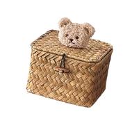 Elnwnnkc Contenedor de Almacenamiento de Tejido de pastos Marinos fácil de Usar con Cesta de contenedor de Almacenamiento Decorativo Ideal para Embalaje de Regalo Contenedor Decorativo