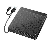 Elnwnnkc Controlador VCD Externo con Puerto USB3.0 / USB C, Ranura para Tarjeta, Reproductor de Disco portátil, Adaptador de Lector de quemadores para Ordenador portátil y, Controlador Externo