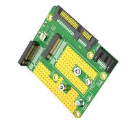 Elnwnnkc Convertidores de soporte de marco de aluminio, dos discos duros NGFF SATA3.0 a adaptadores SATA3.0 de 2.5 pulgadas, dos adaptadores B