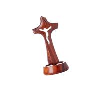 Elnwnnkc Crucifijo tallado Cruces de madera con base magnética Altares religiosos Centros de Adorno para hogar Iglesia Cruces de madera