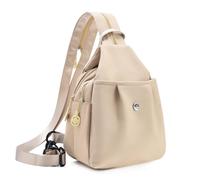 Elnwnnkc Elegante bolsa de pecho con compartimento secreto y correa ajustable, mochila ligera de nailon para llevar a diario, bolsa de pecho antirrobo esencial, Khaki