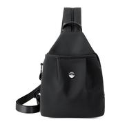 Elnwnnkc Elegante bolsa de pecho con compartimento secreto y correa ajustable, mochila ligera de nailon para llevar a diario, bolsa de pecho antirrobo esencial, Black