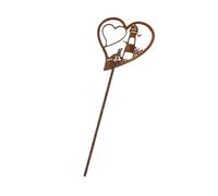 Elnwnnkc Estaca de jardín con Faro de corazón de Metal Antiguo para Patio Aire Libre, estacas de Tierra Resistentes a la Intemperie, fácil instalación, estaca de jardín Aire Libre Resistente a la