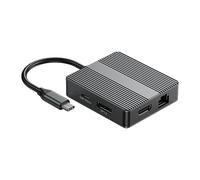 Elnwnnkc Estación De Acoplamiento Extensor Tipo C A HDTV 4K 60Hz RJ45 1000Mbps 2xUSB3.2 + USB C Convertidor Carga Rápida para PC Estación Acoplamiento Aluminio