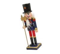 Elnwnnkc Estatua de Cascanueces de Madera de 25cm, decoración artística de para agrietar y exhibir nueces, Elegante Adorno de Escritorio, Soldado de Cascanueces