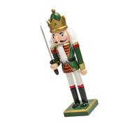 Elnwnnkc Estatua de Cascanueces de Madera de 25cm, decoración artística de para agrietar y exhibir nueces, Elegante Adorno de Escritorio, Soldado de Cascanueces