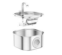 Elnwnnkc Fuente para mascotas para gatos, fuente automática de acero inoxidable con boquilla visible, dispensador interior de 3,2 L, uso de energía de 5 V, acero inoxidable automático para mascotas
