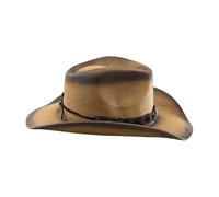 Elnwnnkc Homburg - Sombrero único con hebilla de estrella con ala ancha, sombrero plano occidental, casual, transpirable, Spray de café caqui, Talla única