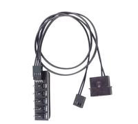 Elnwnnkc Hub de ventilador de 4 pines de 1 a 5 vías, cable de extensión interno de ventilador de refrigeración de CPU, placas base de 4 pines, divisor de PVC de metal