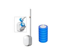 Elnwnnkc Juego de escobilla de baño con Cabezal de Esponja Soluble, fácil reemplazo y sin instalación para baños pequeños, Herramienta de Limpieza de baño