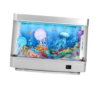 Elnwnnkc Lámpara decorativa con forma de medusas brillantes con forma de pecera, iluminación LED segura de ABS, luz de escritorio con alimentación USB, para simulación del hogar, acuarios