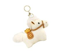 Elnwnnkc Llavero de caballo de peluche de la suerte que simboliza la riqueza y la felicidad, excelente soporte suave para Año Nuevo o cumpleaños, blanco, Talla única