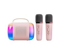 Elnwnnkc Máquina De Karaoke Portátil 2 Micrófonos Altavoces Luces LED para Niños 5 A 12 Años Micrófono Regalo Cumpleaños Máquina Karaoke