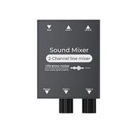 Elnwnnkc Mezclador De Sonido 2 Canales 3 5mm Máquina Mezcladora para Conmutación Podcasting Equipo Grabación Portátil Accesorios Mezclador Grabación