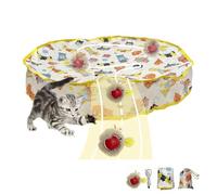 Elnwnnkc Pelota de juguete de rodamiento rápido y alfombra de juego para gatos activada por movimiento, alfombra de juego recargable para gatos persiguiendo una pelota rodante rápida