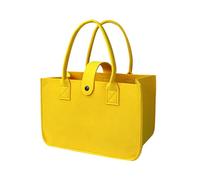 Elnwnnkc Prácticas bolsas de fieltro con hebilla oculta y asa, bolsa de almacenamiento de gran capacidad, bolsa de compras para cierre seguro, Amarillo, Medium