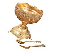 Elnwnnkc Práctico Juego de Cuencos de Postre de con Base de Metal Que Incluye Cuchara y Tenedor a Juego, Utensilios para Helado, Aperitivos, Aperitivos, Utensilios de Cocina