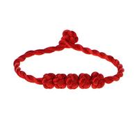Elnwnnkc Pulsera trenzada de hilo rojo simple de 5 cuentas anudadas Pulsera de correa de cuerda de la suerte Pulseras de Kabbalah Feng Shui chino Regalos Cuerda de la amistad