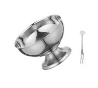 Elnwnnkc Recipiente para servir postres de acero inoxidable para helados Ensaladas y más Diseño portátil Resistente y fácil de mantener Taza para helados portátil