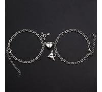 Elnwnnkc Simple Stainless Steel Heart-Shaped for Steel Love Magnet Attracts a Pair of Male and Female Couples Nk Bracele Magnet for Women