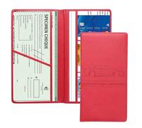 Elnwnnkc Soporte de registro de papel para vehículo y seguro para guantera, accesorios interiores de coche, soporte de seguro para guantera, Red