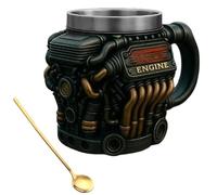 Elnwnnkc Taza con tema de automóvil tradicional de gran capacidad con ergonómico para fanáticos del automóvil Uso cómodo en la oficina De lo contrario Taza para papá en garaje